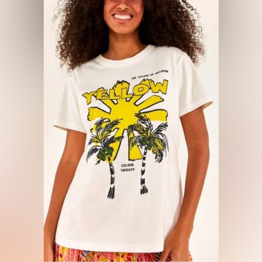 FARM Rio Color Therapy Yellow Optimism T-Shirt Yellow Graphic Size Medium